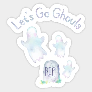 Let's Go Ghouls Spooky Cute Ghosts Halloween Sticker